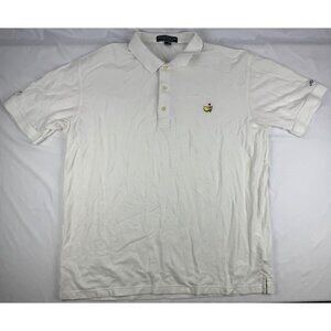Masters Collection Polo Shirt Mens XL White Green Preppy Golf Casual Cotton